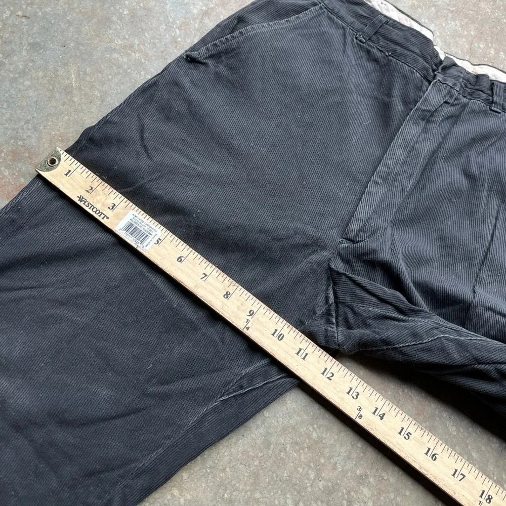 Vintage 50s 60s Black Striped Buckle Back Workwear Pants Talon Zipper 28x29 - Picture 10 of 11